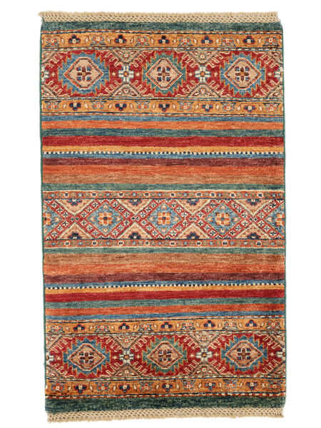 Tappeto Shabargan 63X98 Rosso Scuro/Verde Scuro (Lana, Afghanistan)