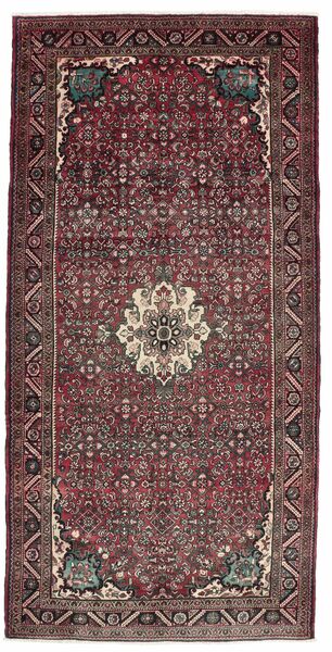 Nahavand Rug 160X325 Runner
 Black/Dark Red Wool, Persia/Iran