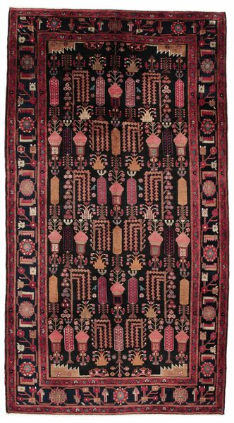  165X300 Kurdi Ghuchan Teppich Läufer Schwarz/Dunkelrot Persien/Iran