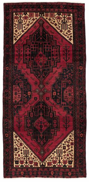 153X318 Kurdi Ghuchan Rug Oriental Runner
 Black/Dark Red (Wool, Persia/Iran)