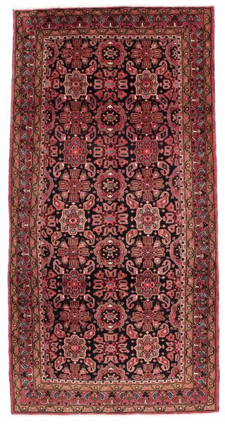 Nanadj Teppich 160X315 Läufer Dunkelrot/Schwarz Wolle, Persien/Iran