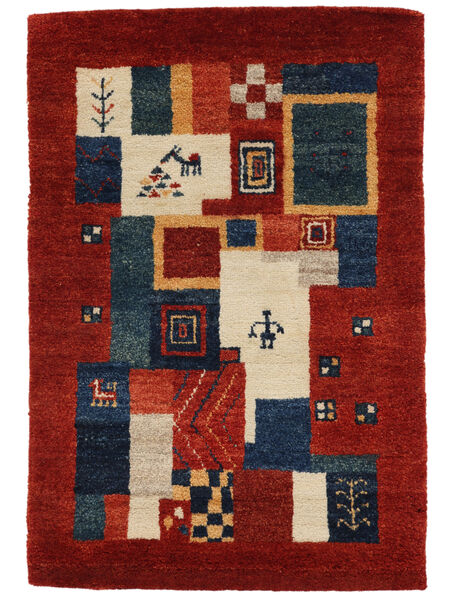 Gabbeh Loribaft Vloerkleed 63X95 Donkerrood/Zwart Wol, India Carpetvista