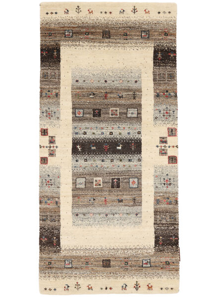 Gabbeh Loribaft Rug 65X138 Brown/Beige Wool, India Carpetvista