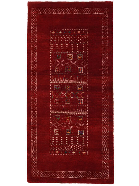  Gabbeh Loribaft Rug 68X143 Black/Dark Red Carpetvista