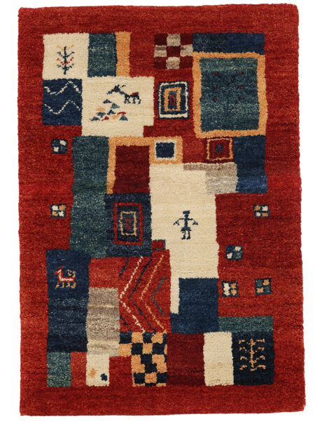 61X90 Gabbeh Loribaft Rug Modern Dark Red/Black (Wool, India) Carpetvista