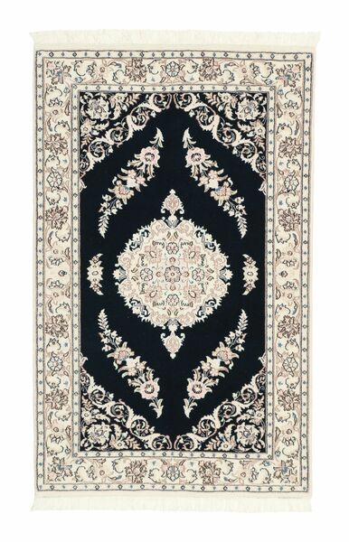 82X135 Alfombra Oriental Nain 6La Negro/Beige (Lana, Persia/Irán)