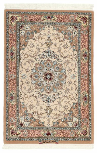  85X127 Isfahan Silk Warp Rug Brown/Orange Persia/Iran