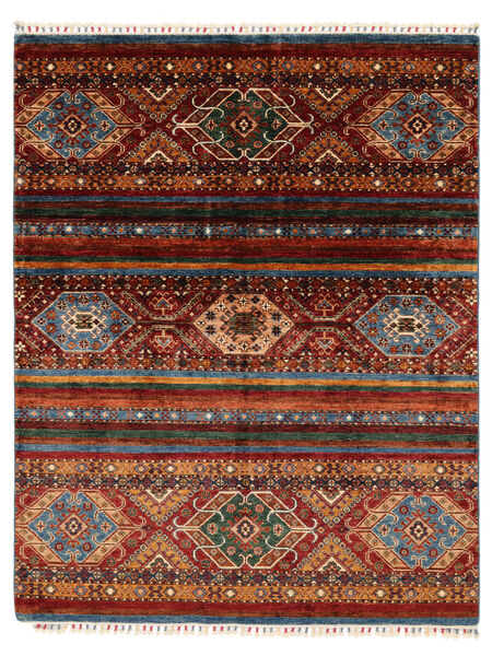 Alfombra Shabargan 157X197 Negro/Rojo Oscuro (Lana, Afganistán)