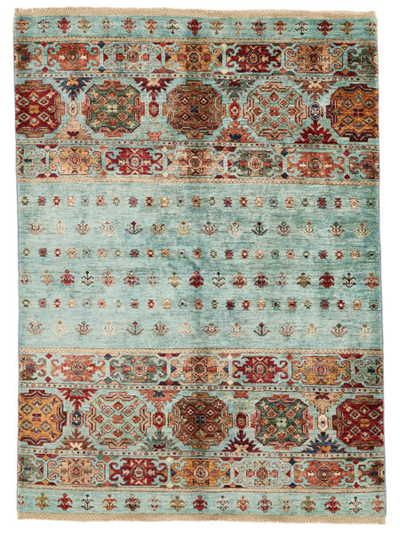 156X213 Tappeto Shabargan Moderno Verde/Marrone (Lana, Afghanistan) Carpetvista