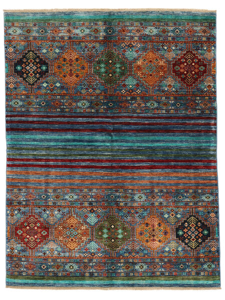  160X206 Striped Shabargan Rug Wool, Carpetvista