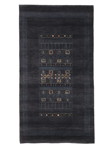  ギャッベ Loribaft 絨毯 85X159 ウール ブラック 小 Carpetvista