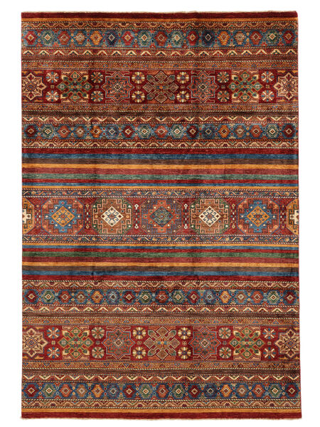  Shabargan Matot 215X311 Tummanpunainen/Musta Carpetvista