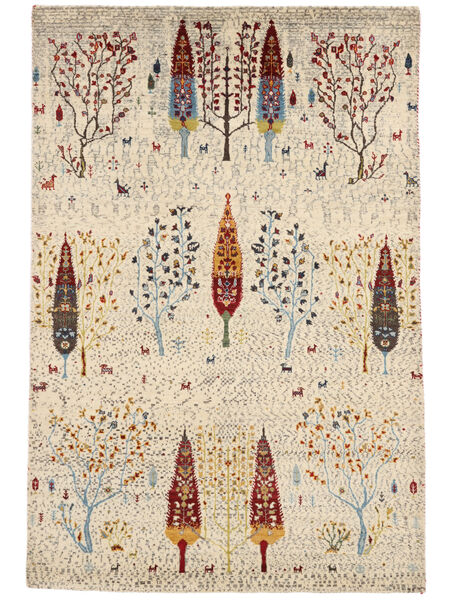 122X183 Gabbeh Loribaft Vloerkleed Modern Beige/Oranje (Wol, India) Carpetvista