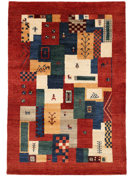 Gabbeh Loribaft Vloerkleed 122X180 Donkerrood/Zwart Wol, India Carpetvista