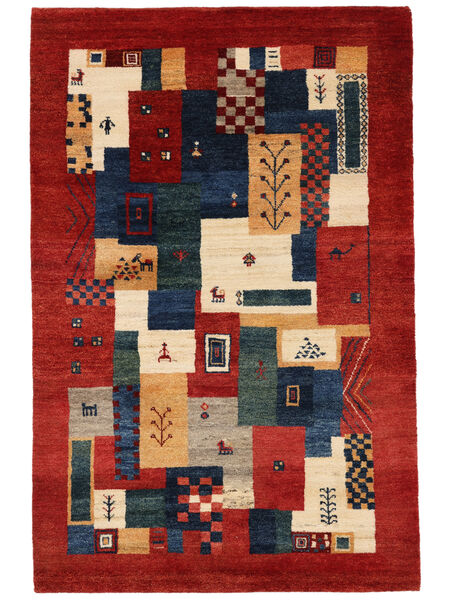 120X185 Gabbeh Loribaft Vloerkleed Modern Donkerrood/Zwart (Wol, India) Carpetvista