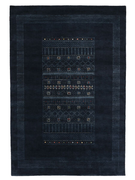 164X243 Tappeto Gabbeh Loribaft Moderno Nero (Lana, India) Carpetvista