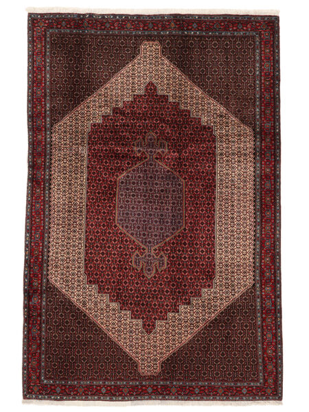 Senneh Fine Vloerkleed 200X300 Zwart/Donkerrood Wol, Perzië/Iran Carpetvista