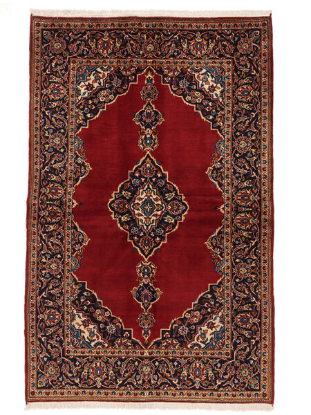  Keshan Fine Alfombra 135X218 Persa De Lana Negro/Rojo Oscuro Pequeño Carpetvista