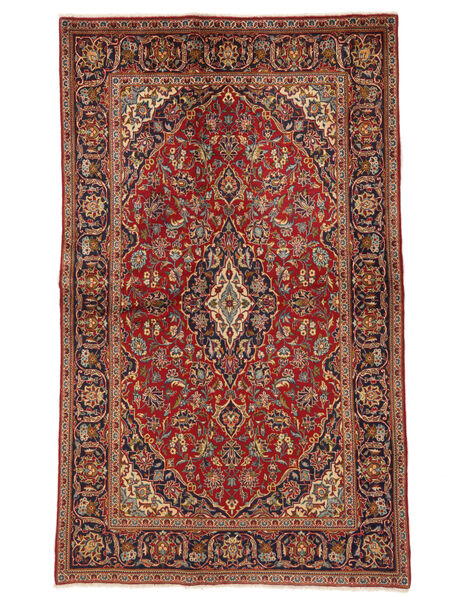  Kashan Tapete 135X223 Persa Lã Vermelho Escuro/Castanho Pequeno Carpetvista