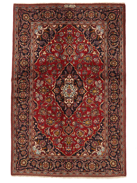 142X214 Tapete Oriental Kashan Vermelho Escuro/Preto (Lã, Pérsia/Irão) Carpetvista