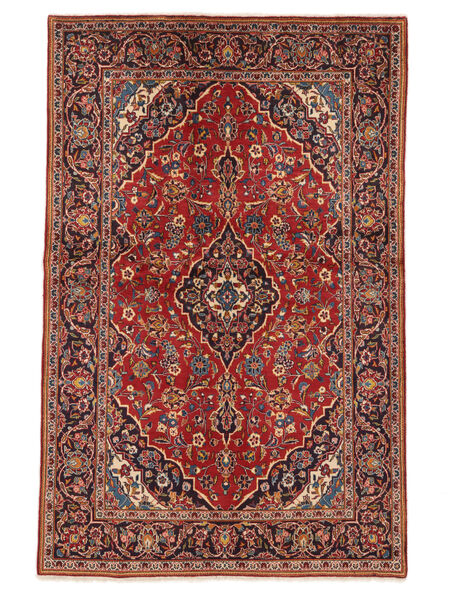 131X208 Tapete Oriental Kashan Vermelho Escuro/Preto (Lã, Pérsia/Irão) Carpetvista