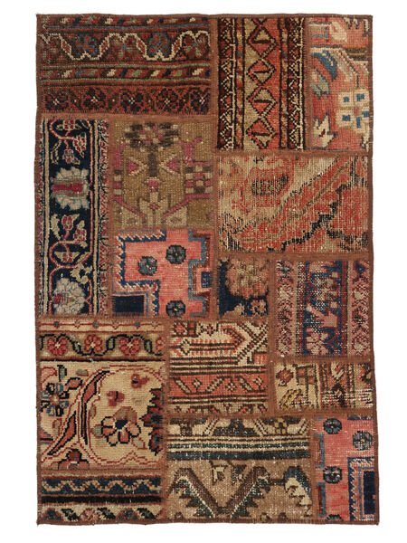  Patchwork Χαλι 60X90 Vintage Περσικό Μαλλινο Καφέ/Μαύρα Μικρό Carpetvista