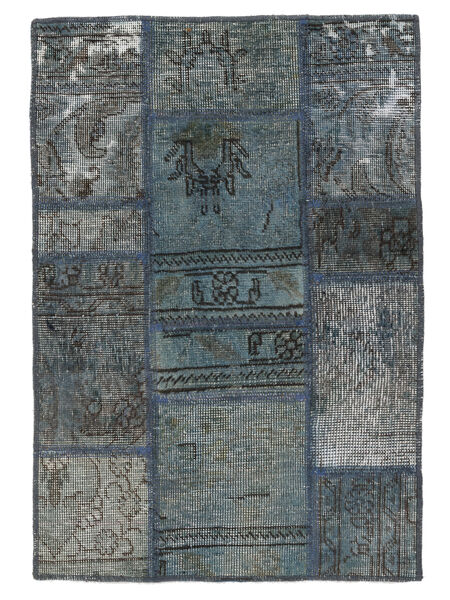  Persian Patchwork Rug 60X90 Black/Dark Grey Carpetvista