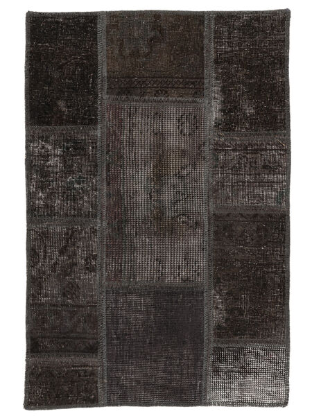 60X90 Patchwork Rug Modern Black/Brown (Wool, Persia/Iran) Carpetvista