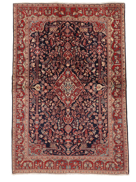  Persian Sarouk Fine Rug 137X206 Dark Red/Black Carpetvista