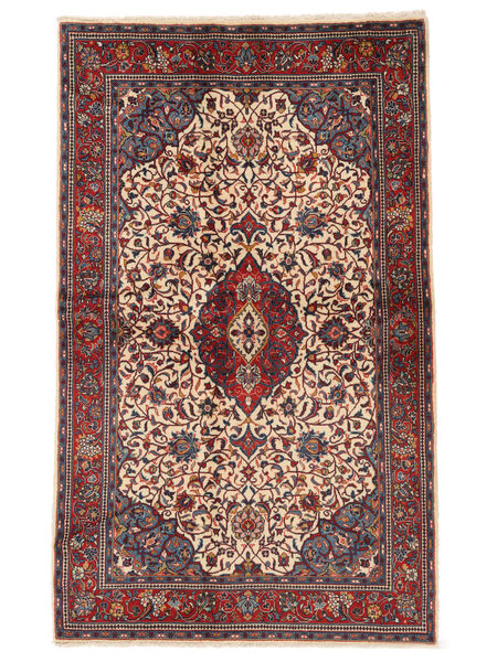 131X215 Alfombra Sarough Fine Oriental Rojo Oscuro/Negro (Lana, Persia/Irán) Carpetvista