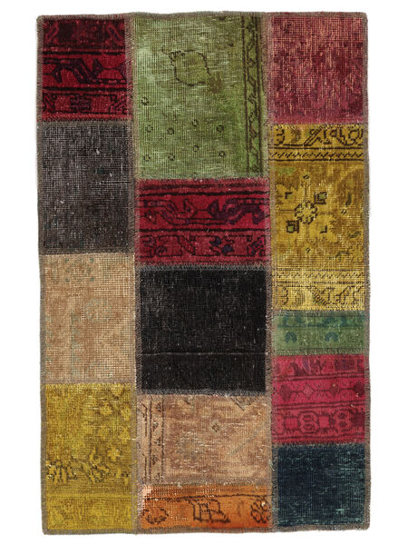  Patchwork Covor 60X90 Vintage Persan Lână Negru/Maro Mic Carpetvista