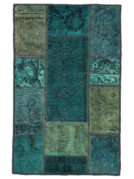  Patchwork Covor 60X90 Vintage Persan Lână Negru/Verde Închis Mic Carpetvista