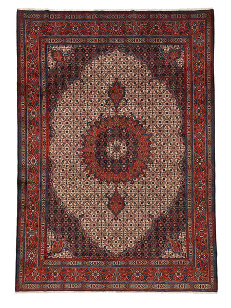 Moud Tæppe 258X363 Sort/Mørkerød Stort Uld, Persien/Iran Carpetvista