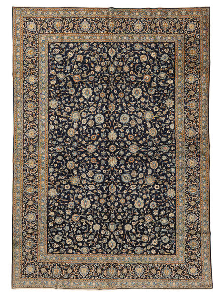 Keshan Fine Vloerkleed 287X409 Zwart/Bruin Groot Wol, Perzië/Iran Carpetvista