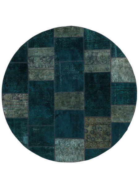  Patchwork Covor Ø 200 Vintage Persan Lână Negru Carpetvista