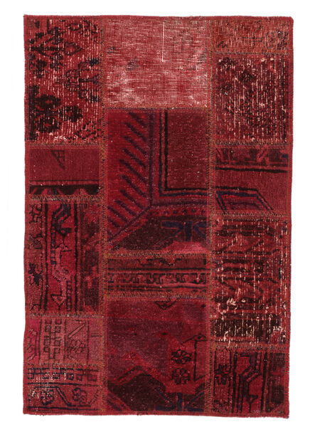  Patchwork Covor 60X90 Vintage Persan Lână Dark Red/Negru Mic Carpetvista