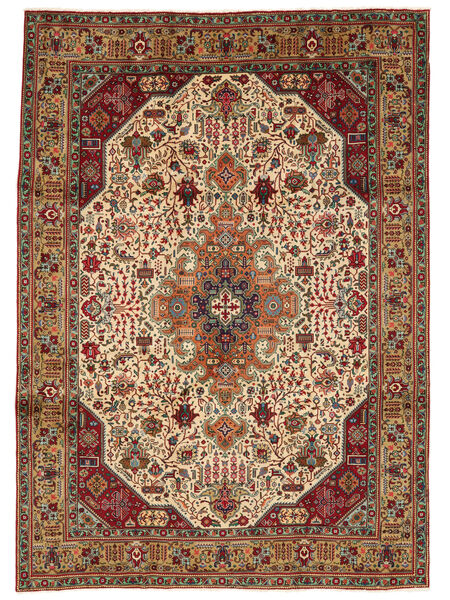 246X345 Tapete Tabriz Oriental Vermelho Escuro/Castanho (Lã, Pérsia/Irão) Carpetvista