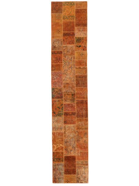  Persisk Patchwork 82X413 Hallmatta Mörkröd/Brun (Ull, Persien/Iran)