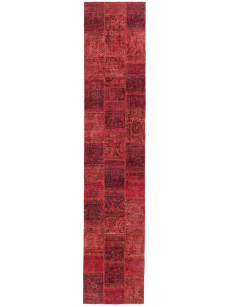 Tappeto Patchwork 84X415 Passatoie Rosso Scuro/Nero (Lana, Persia/Iran)