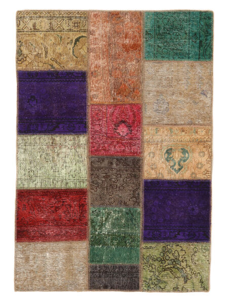  Patchwork Matta 105X150 Vintage Persisk Ullmatta Brun/Svart Liten Carpetvista