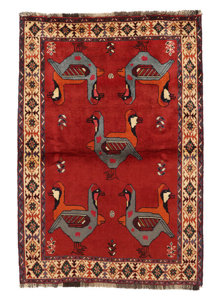 111X158 Tappeto Orientale Ghashghai Fine Rosso Scuro/Nero (Lana, Persia/Iran) Carpetvista