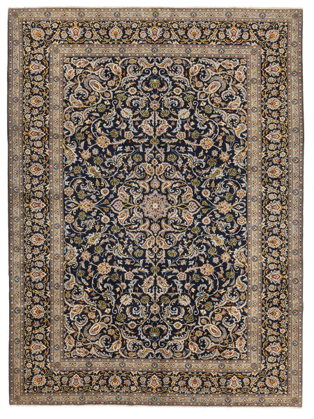 298X402 Tapete Oriental Kashan Fine Castanho/Preto Grande (Lã, Pérsia/Irão) Carpetvista