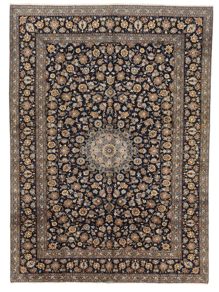 297X410 Tapete Oriental Kashan Fine Castanho/Preto Grande (Lã, Pérsia/Irão) Carpetvista