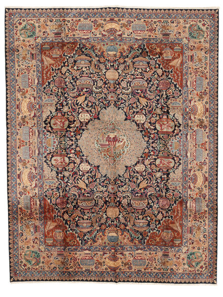  Orientalischer Kashmar Fine Teppich 297X382 Braun/Dunkelrot Großer Wolle, Persien/Iran Carpetvista