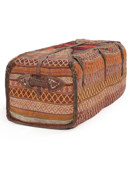  Perzisch Kelim Camel Bag Vloerkleed 48X103 Bruin/Zwart ( Perzië/Iran)