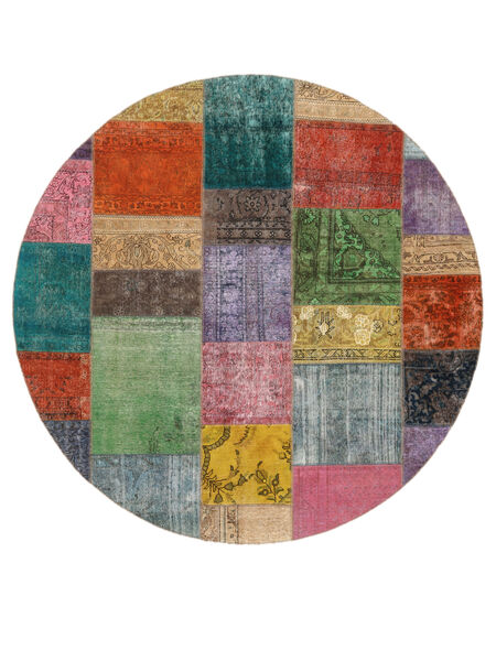  Ø 250 Patchwork Covor Rotund Negru/Gri Închis Persia/Iran
 Carpetvista