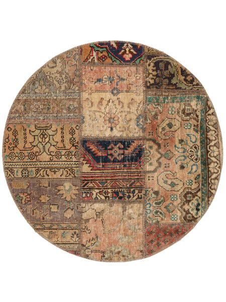  Ø 100 Patchwork Covor Rotund Maro/Portocaliu Persia/Iran
 Carpetvista