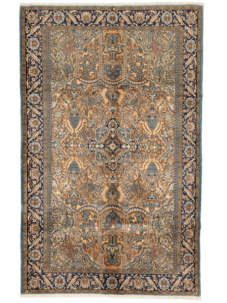 Ghom Kork/Zijde Vloerkleed 157X250 Bruin/Zwart Wol, Perzië/Iran Carpetvista