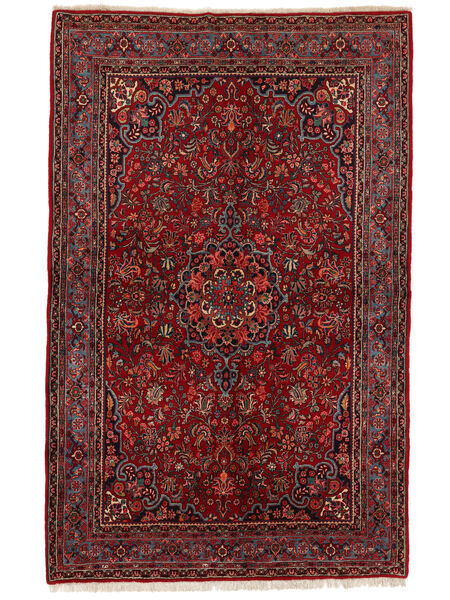  Oosters Bidjar Met Zijde Vloerkleed 143X225 Zwart/Donkerrood Wol, Perzië/Iran Carpetvista