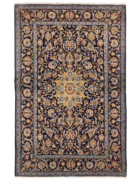 145X221 Dywan Orientalny Keszan Fine Czarny/Brunatny (Wełna, Persja/Iran) Carpetvista